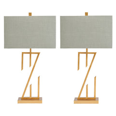 Brandt Brown/Gold Table Lamp (Set of 2) - Ornate Home
