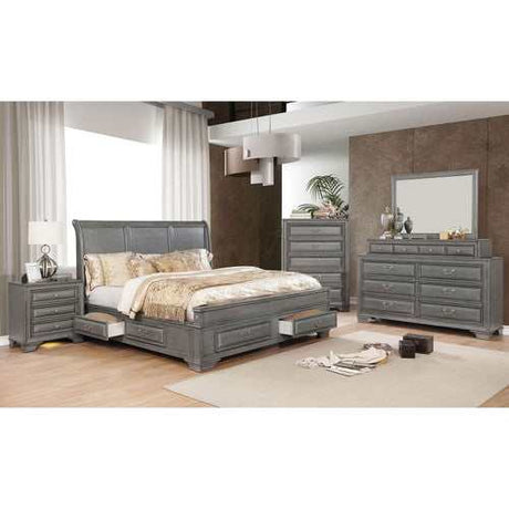 Brandt Gray Storage Platform Bed - Ornate Home