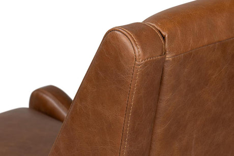 Brandy Brown Accent Chair In Distilled Leather - Ornate Home