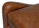 Brandy Brown Accent Chair In Distilled Leather - Ornate Home
