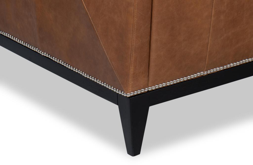 Brandy Brown Accent Chair In Distilled Leather - Ornate Home