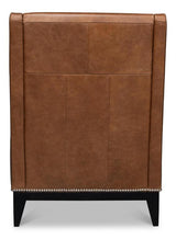 Brandy Brown Accent Chair In Distilled Leather - Ornate Home