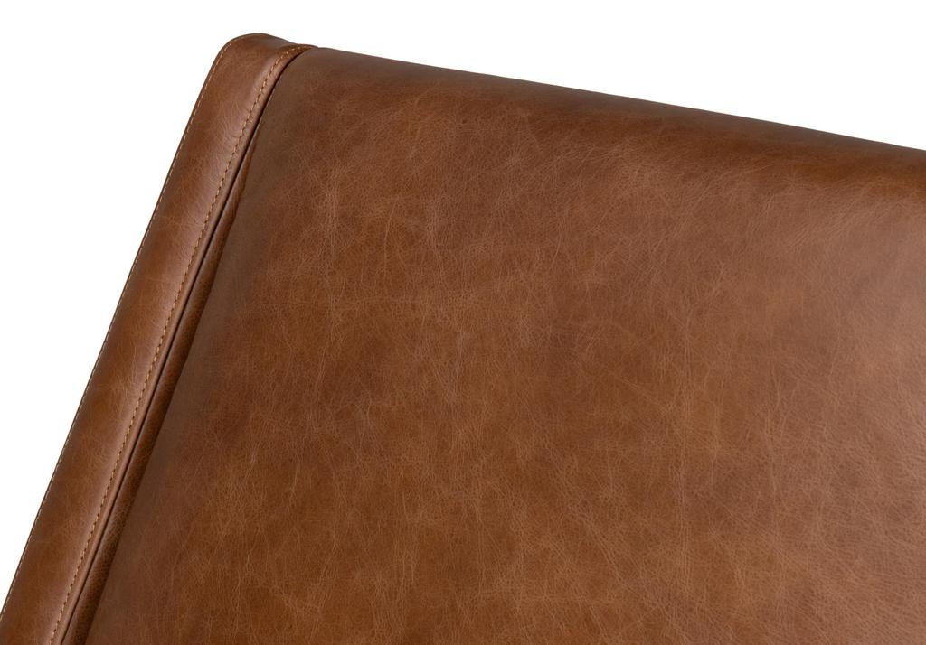 Brandy Brown Accent Chair In Distilled Leather - Ornate Home