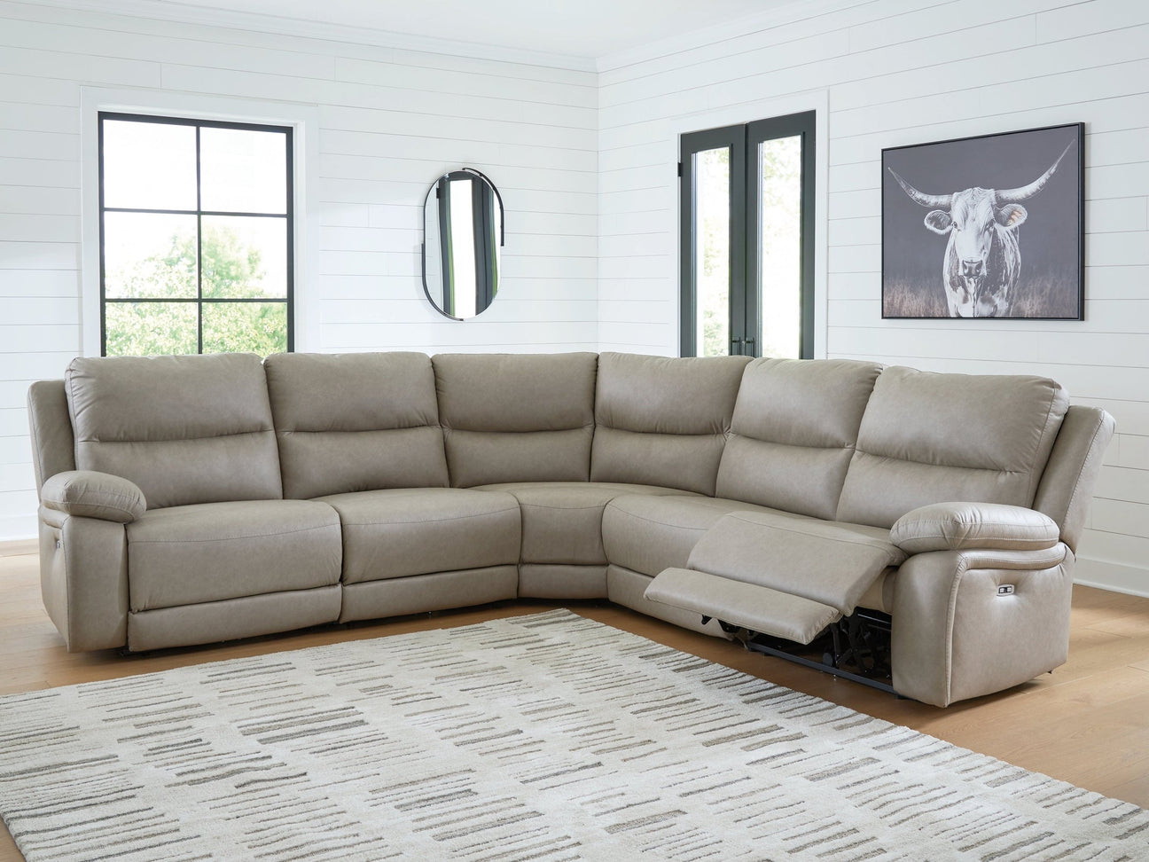 Brannigan Pebble 5-Piece Dual Power Reclining Modular Sectional (Online Special Price) - Ornate Home