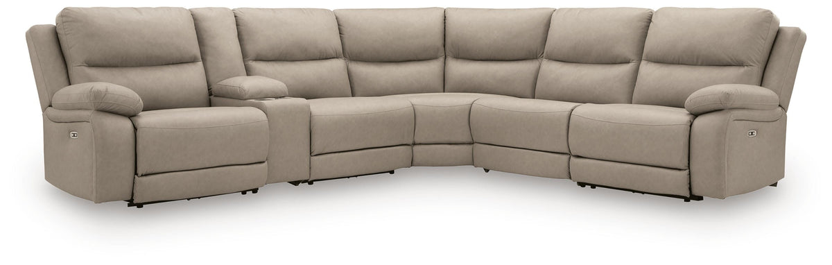 Brannigan Pebble 6-Piece Power Reclining Sectional - Ornate Home