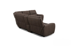 Branson Zero Slate 6-Piece Dual Power Reclining Modular Sectional with Storage Console - Ornate Home