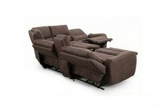 Branson Zero Slate 6-Piece Dual Power Reclining Modular Sectional with Storage Console - Ornate Home
