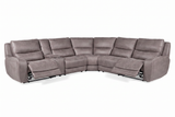 Branson Zero Slate 6-Piece Dual Power Reclining Modular Sectional with Storage Console - Ornate Home