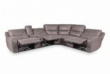 Branson Zero Slate 6-Piece Dual Power Reclining Modular Sectional with Storage Console - Ornate Home