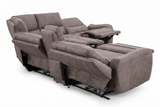 Branson Zero Slate 6-Piece Dual Power Reclining Modular Sectional with Storage Console - Ornate Home