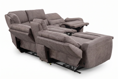 Branson Zero Slate 6-Piece Dual Power Reclining Modular Sectional with Storage Console - Ornate Home