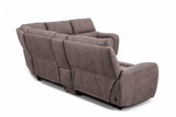 Branson Zero Slate 6-Piece Dual Power Reclining Modular Sectional with Storage Console - Ornate Home