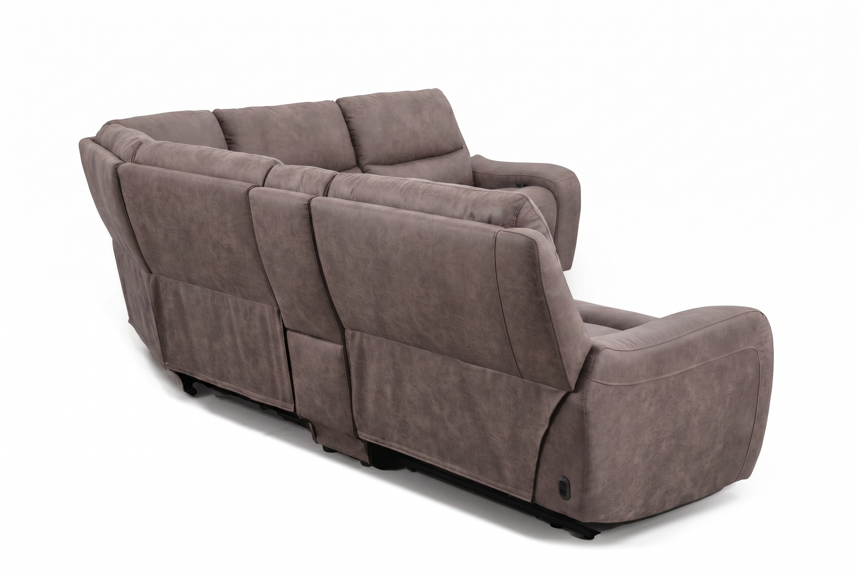 Branson Zero Slate 6-Piece Dual Power Reclining Modular Sectional with Storage Console - Ornate Home