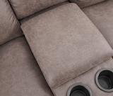 Branson Zero Slate 6-Piece Dual Power Reclining Modular Sectional with Storage Console - Ornate Home