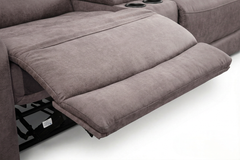 Branson Zero Slate 6-Piece Dual Power Reclining Modular Sectional with Storage Console - Ornate Home