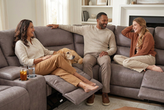 Branson Zero Slate 6-Piece Dual Power Reclining Modular Sectional with Storage Console - Ornate Home