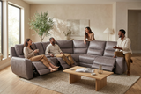 Branson Zero Slate 6-Piece Dual Power Reclining Modular Sectional with Storage Console - Ornate Home