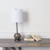Brant Brown/White 25" Resin Base Shade Table Lamp - Ornate Home