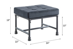 Brantley Chair Gray Velvet & Sandy Gray w/ Ottoman - Ornate Home