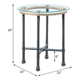 Brantley Clear Glass/Sandy Gray End Table - Ornate Home