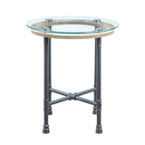 Brantley Clear Glass/Sandy Gray End Table - Ornate Home