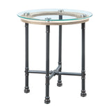 Brantley Clear Glass/Sandy Gray End Table - Ornate Home