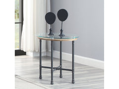 Brantley Clear Glass/Sandy Gray End Table - Ornate Home