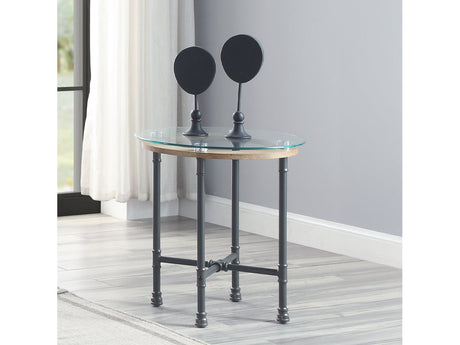 Brantley Clear Glass/Sandy Gray End Table - Ornate Home