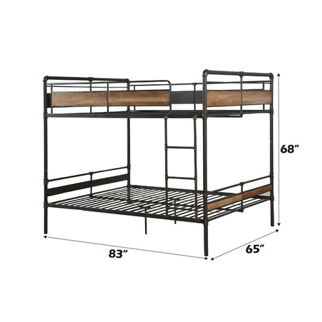 Brantley II Sandy Black/Bronze Queen/Queen Bunk Bed - Ornate Home