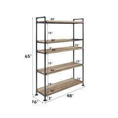 Brantley Oak 5 Shelf Bookshelf - Ornate Home