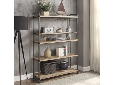 Brantley Oak 5 Shelf Bookshelf - Ornate Home