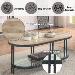 Brantley Oak Oval Coffee Table - Ornate Home