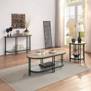 Brantley Oak Oval Coffee Table - Ornate Home