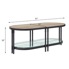 Brantley Oak Oval Coffee Table - Ornate Home