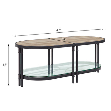 Brantley Oak Oval Coffee Table - Ornate Home