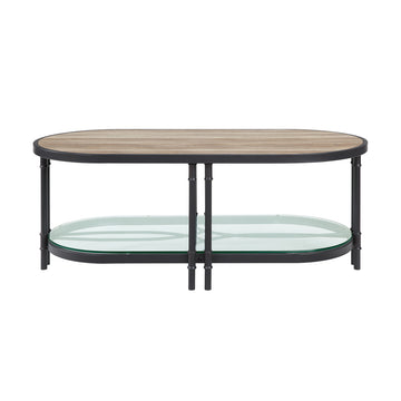 Brantley Oak Oval Coffee Table - Ornate Home