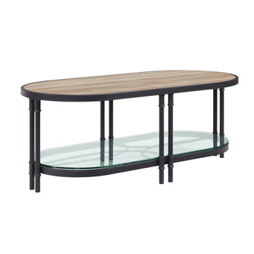 Brantley Oak Oval Coffee Table - Ornate Home