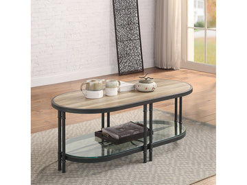 Brantley Oak Oval Coffee Table - Ornate Home