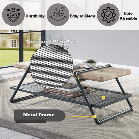 Brantley Oak Rectangular Coffee Table - Ornate Home