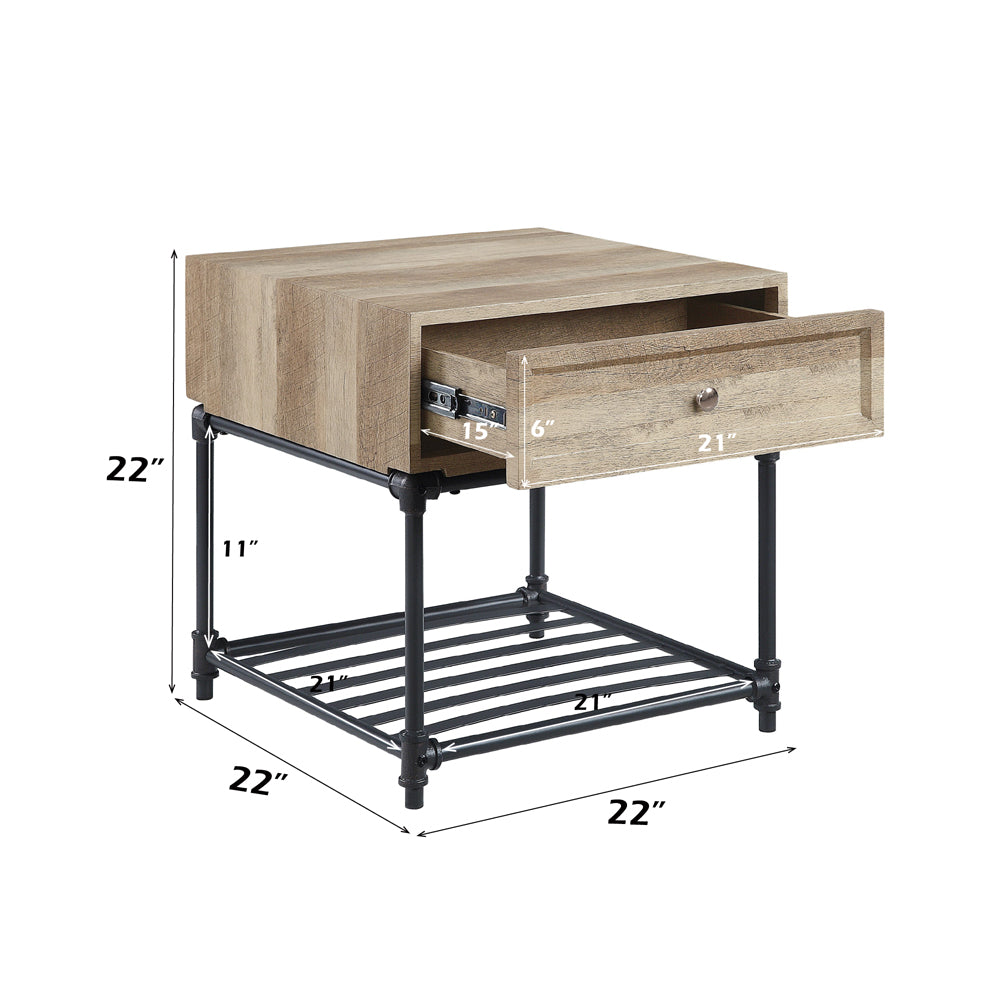 Brantley Oak/Sandy Black End Table - Ornate Home