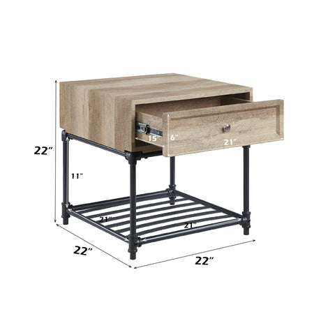 Brantley Oak/Sandy Black End Table - Ornate Home