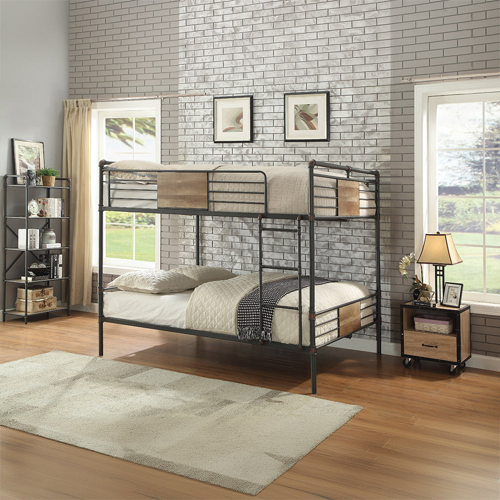 Brantley Sandy Black/Bronze Queen/Queen Bunk Bed - Ornate Home
