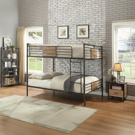 Brantley Sandy Black/Bronze Queen/Queen Bunk Bed - Ornate Home