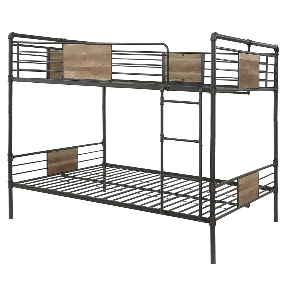 Brantley Sandy Black/Bronze Queen/Queen Bunk Bed - Ornate Home