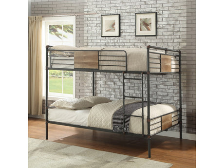 Brantley Sandy Black/Bronze Queen/Queen Bunk Bed - Ornate Home