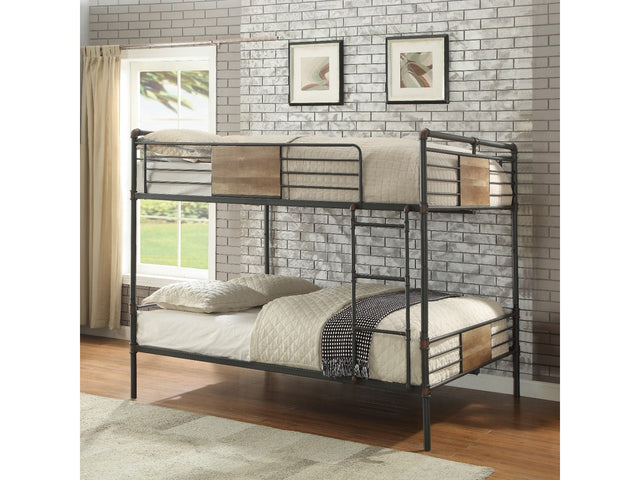 Brantley Sandy Black/Bronze Queen/Queen Bunk Bed - Ornate Home