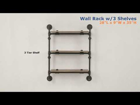 Brantley Wall Rack w/2 Shelves - Ornate Home