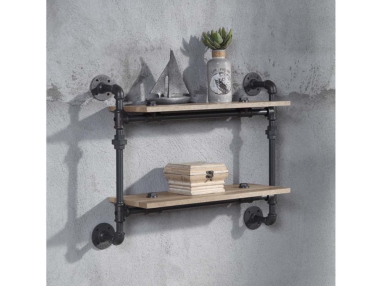 Brantley Wall Rack w/2 Shelves - Ornate Home