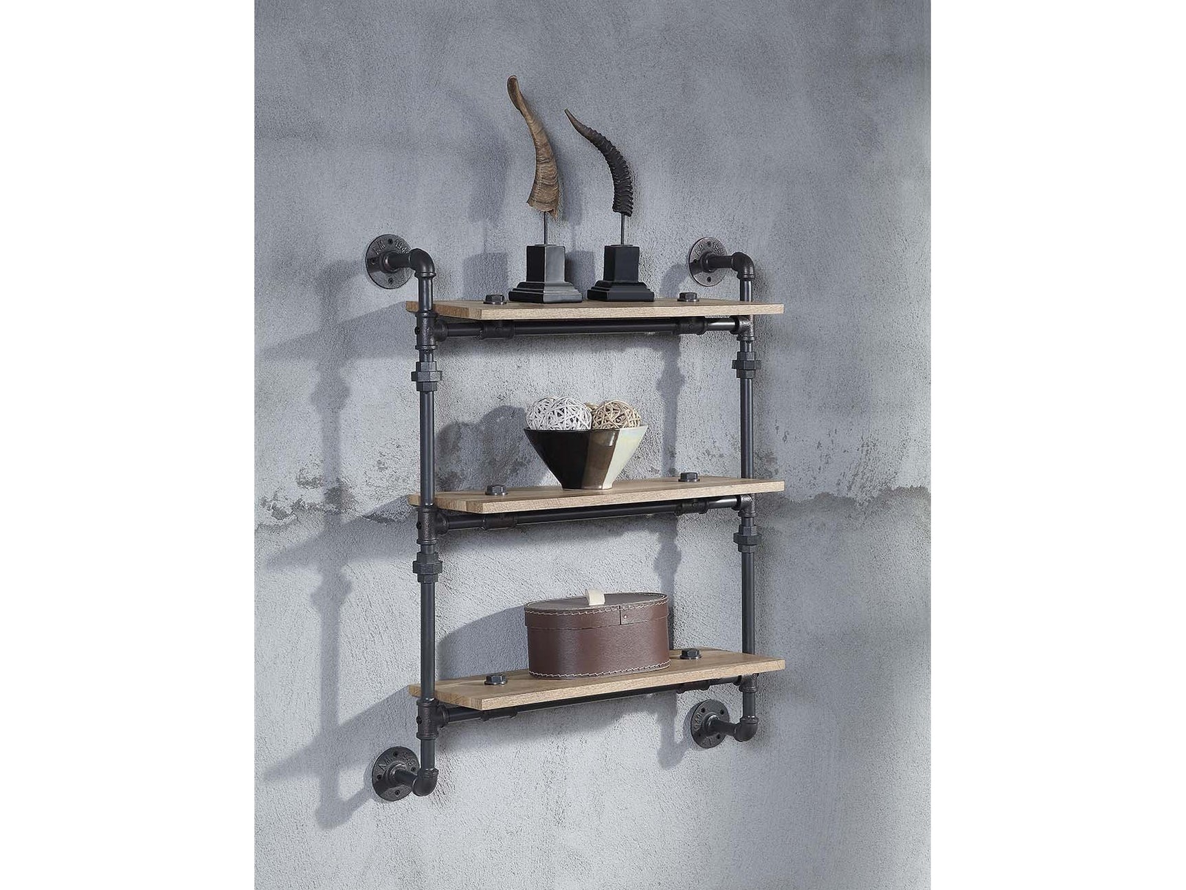 Brantley Wall Rack w/3 Shelves - Ornate Home