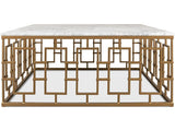 Brass Gate White Cocktail Table - Ornate Home